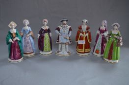 Collection of Sitzendorf Pottery - Henry VIII and Six Wives