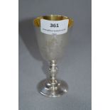 Hallmarked Silver Goblet with Arms Crest - Birmingham 1972, Approx 163.3g