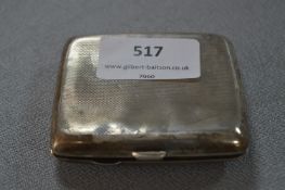 Engine Turned Engraved Silver Cigarette Case - Birmingham 1938, Approx 79.9g