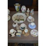 Quantity of Pottery; Portmeirion Vase and Dish, Noritake Vase, Cabinet Cups & Saucers, Goebel Figure