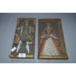 Pair of Plaster Wall Plaques - Henry VIII and Elizabeth I