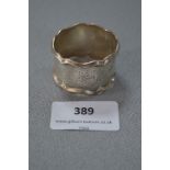 Engraved Silver Napkin Ring - London 1930, Approx 13.9g