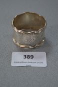 Engraved Silver Napkin Ring - London 1930, Approx 13.9g