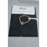 18cT Gold Ring Set with Single Diamond