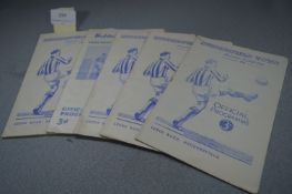 Collection of Five Huddersfield Town Football Programmes 1950's