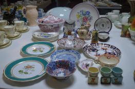 Quantity of Pottery; Crown Derby Plate, Poole, Masons, etc.