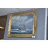 Jack Rigg Gilt Framed Oil Painting on Board - Heading Home