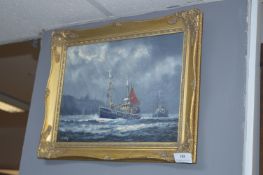 Jack Rigg Gilt Framed Oil Painting on Board - Heading Home
