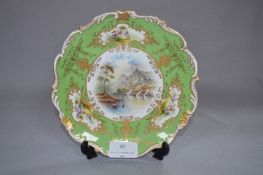 Victorian Coalport Hand Painted Porcelain Plate by P. Simpson