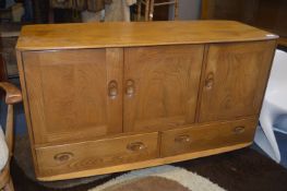 Ercol Light Wood Sideboard with Three Doors and Two Drawers