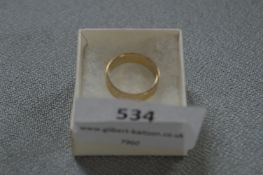 9ct Gold Wedding Band - Approx 3.4g