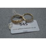 Two 9ct Gold Dress Rings set with Stones - Approx 3.7g gross