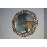 Decorative Gilt Framed Circular Bevelled Edge Wall Mirror