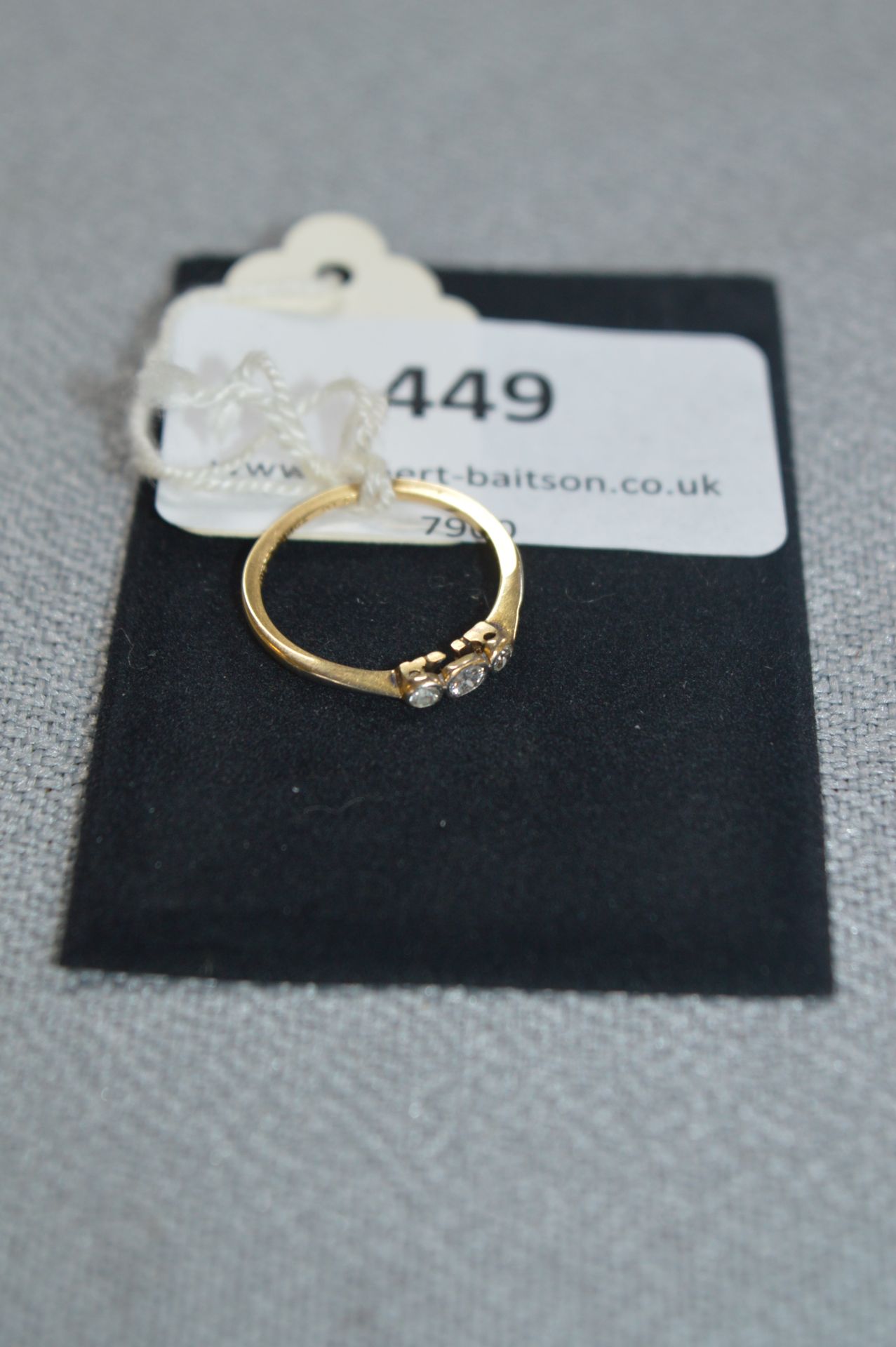 18cT Gold Ring Set with Three Diamonds