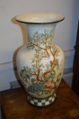 Large Pottery Vase with Peacock Decoration