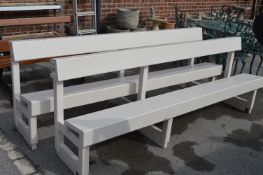 Pair of 7'4" Painted Wooden Bench Pews