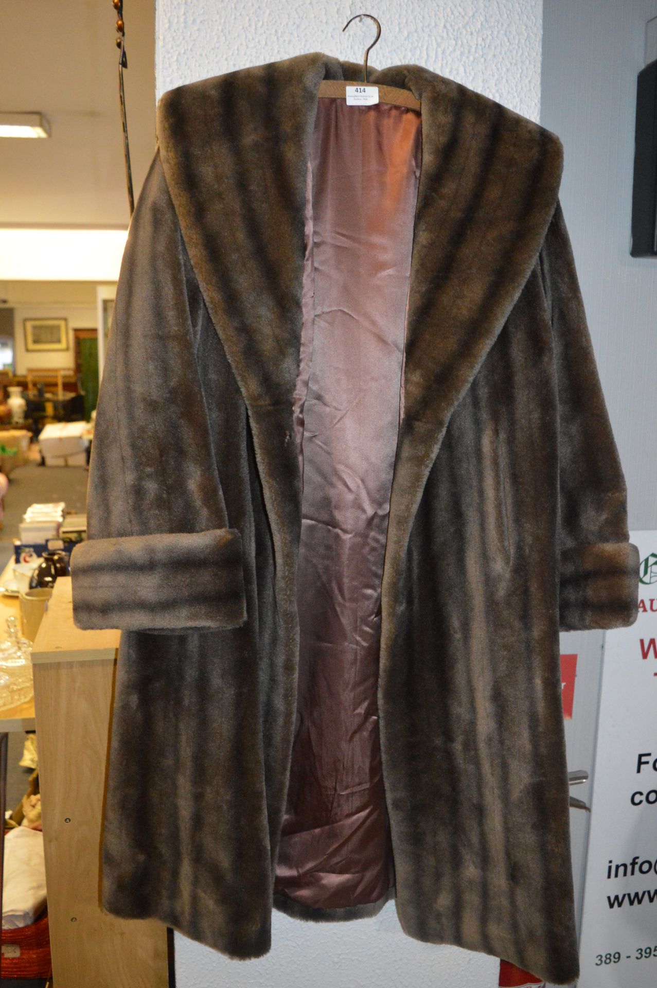 Ladies Faux Fur Knee Length Coat