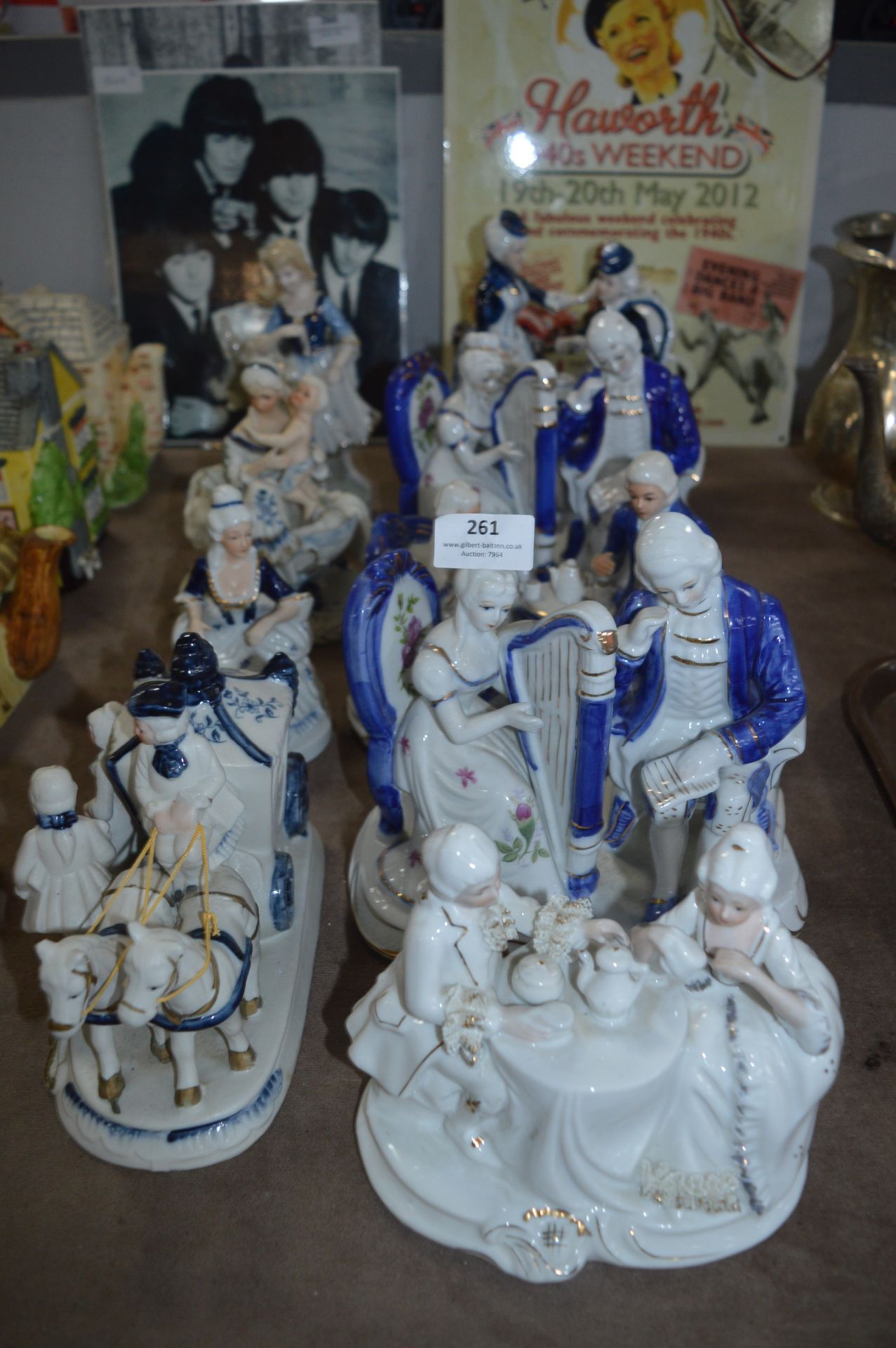 *Selection of Blue & White Pottery Figurines