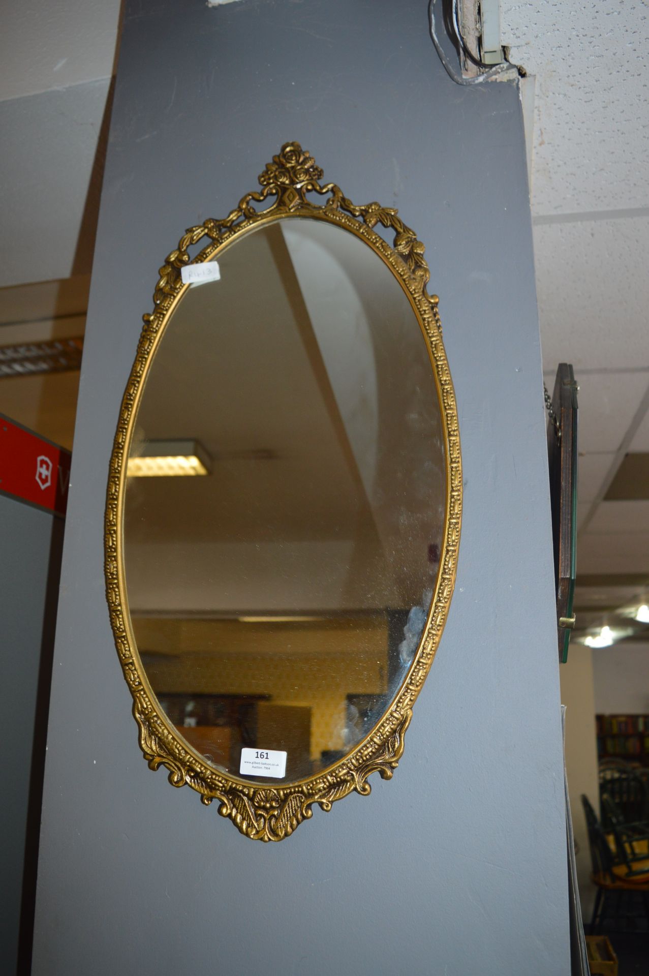 Oval Gilt Framed Decorative Wall Mirror