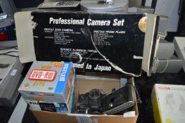 Box Containing Assorted Cameras Including Protax 2