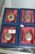 Collection of Four White Metal Cased Pocket Watche