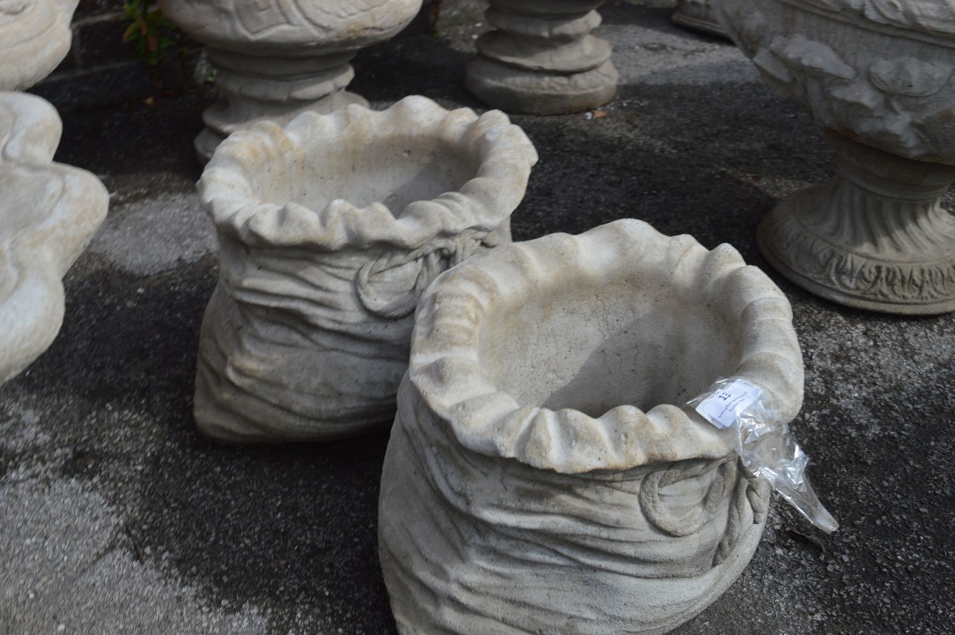 Pair of Reconstituted Limestone Planters in the Fo