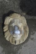 Reconstituted Limestone Lion Wall Mask