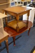 *Oval Topped Mahogany Coffee Table and an Oak Side Table
