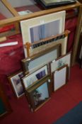 Quantity of Assorted Framed Prints and a Tapestry