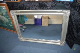 Large Silvered Framed Wall Mirror