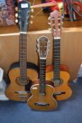 Two Spanish Type Guitar and a Child's Guitar
