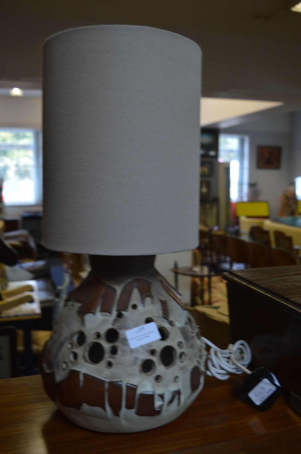 Shelf Pottery Table Lamp with Shade