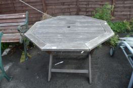 Hexagonal Topped Folding Wooden Garden Table