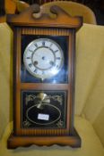 Walnut Cased Pendulum Mantle Clock