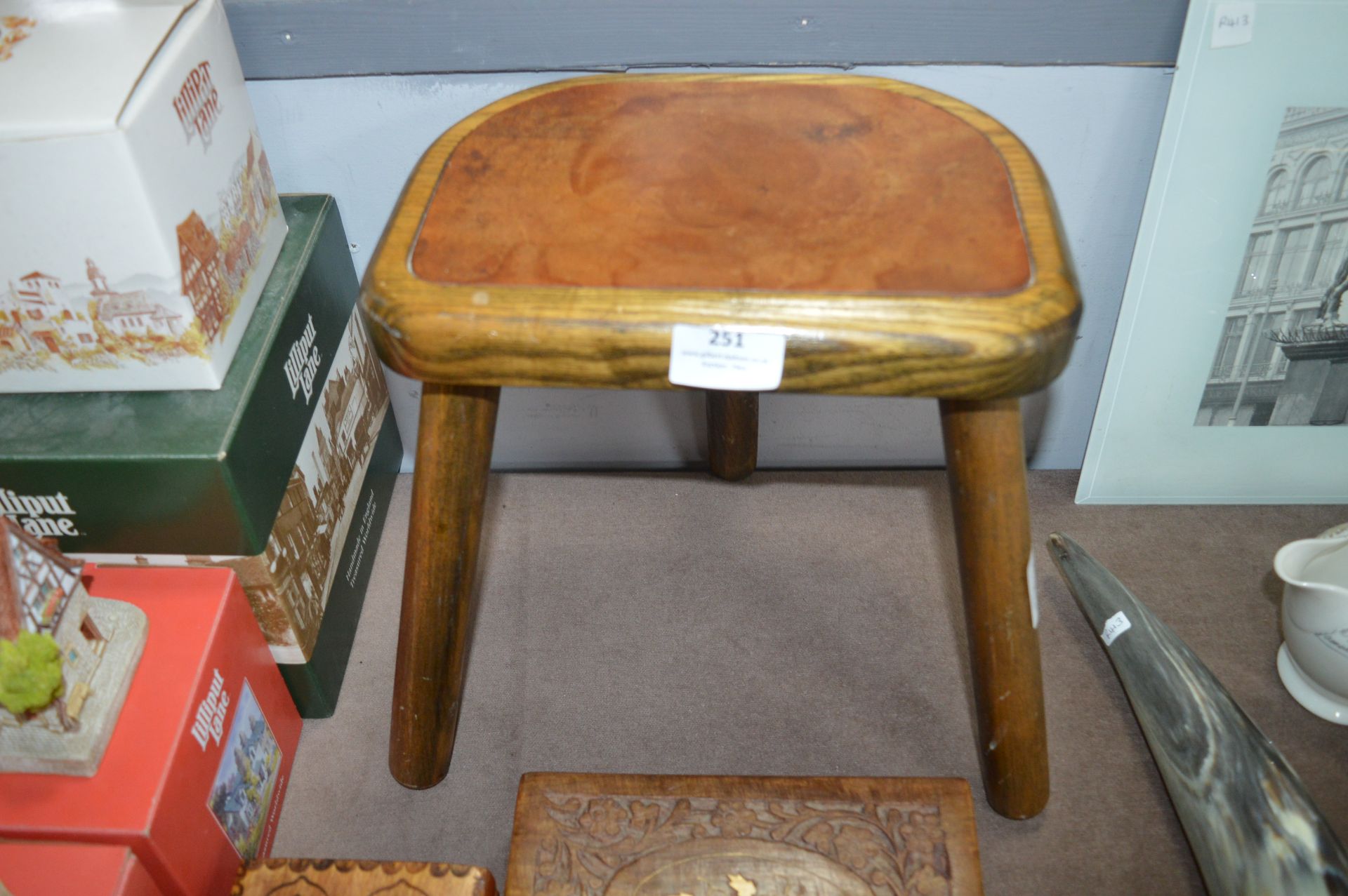 Oak Three Legged Stool