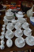 *Gilt Rimmed White Pottery Tea and Dinner Ware