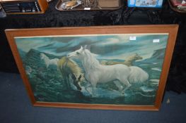 *Large Oak Framed Print - Wild Horses