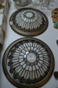 Pair of Tiffany Style Flush Fitting Ceiling Lamps