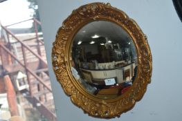 Gilt Plaster Framed Circular Convex Wall Mirror