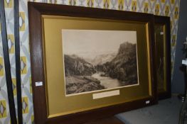 Pair of Victorian Oak Framed Engravings - North Wa