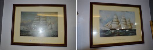 Pair of Framed Prints - Sailing Ships; Lake Lemon