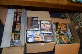 Three Boxes Containing DVDs and CDs