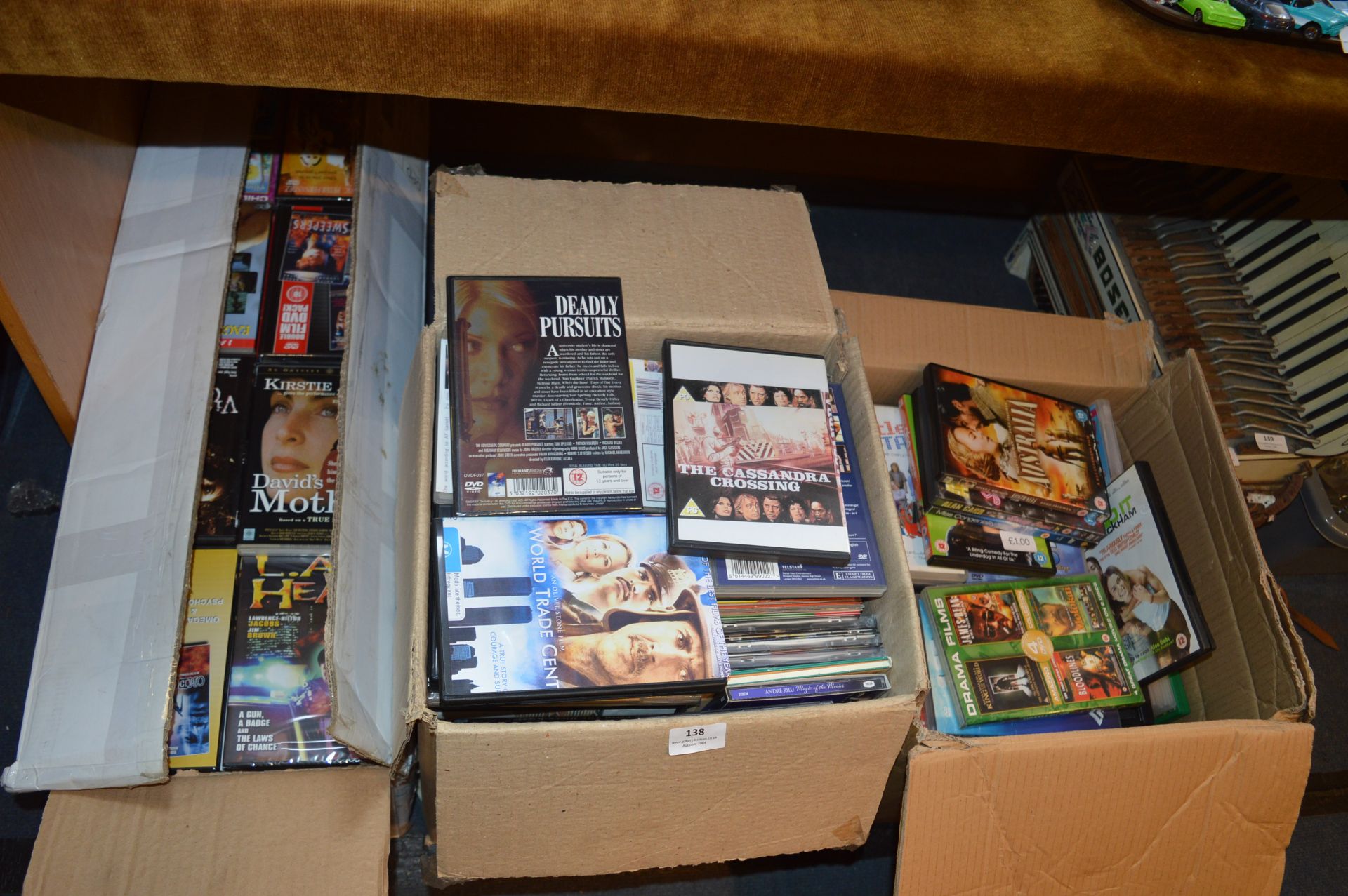 Three Boxes Containing DVDs and CDs