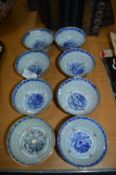 Set of Eight Dragon Patterned Rice Bowls