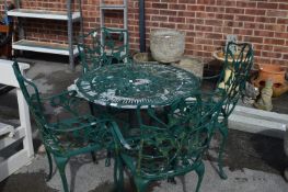 Circular Decorative Metal Garden Table with Four A