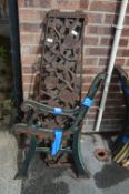 Pair of Cast Iron Garden Bench Support with Back P