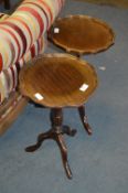 Two Mahogany Pedestal Wine Tables