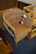 Pair of Wicker Tub Armchairs