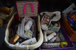 Two Plastic Baskets and Contents of Cosmetics, Hai