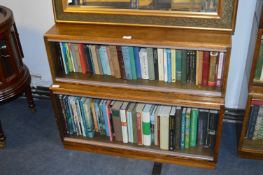 Two Tier Sectional Bookcase with Glass Sliding Doo